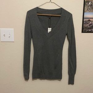 Gray Express V-Neck Sweater